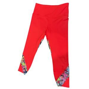 Soulgani Active‎ Leggings Size Medium Pettie Red Athletic Yoga Pickleball